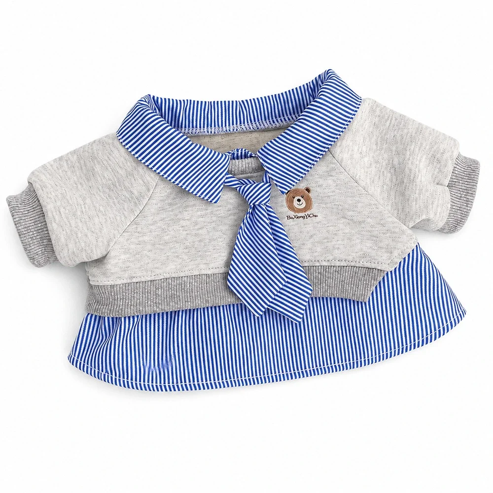 Layered Sweatshirt Shirt with Tie Costume for – 16 Inch [BXYC-48-16IN]